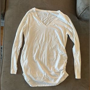 Old Navy Maternity V-Neck White Long Sleeve Top L
